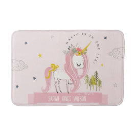 Niedliche Whimsical Magical Unicorn Pink Princess  Badematte