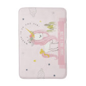 Niedliche Whimsical Magical Unicorn Pink Princess  Badematte (Vorderseite Vertikal)
