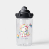 Niedliche Whimsical Magical Unicorn Pink Princess Trinkflasche (Rückseite)