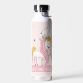 Niedliche Whimsical Magical Unicorn Pink Princess  Trinkflasche (Links)