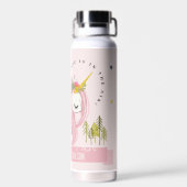 Niedliche Whimsical Magical Unicorn Pink Princess  Trinkflasche (Rückseite)
