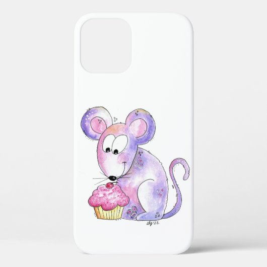 Niedliche whimsical Maus mit einem Cupcake Case-Mate iPhone Hülle (Rückseite)