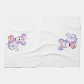 Niedliche whimsical Maus mit einem Cupcake Geschirrtuch (Horizontal)