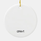 Niedliche whimsical Maus mit einem Cupcake Keramik Ornament (Hinten)