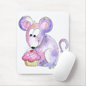 Niedliche whimsical Maus mit einem Cupcake Mousepad (Mit Mouse)