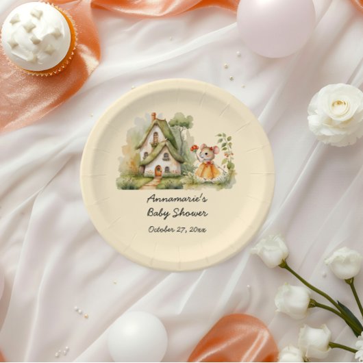 Niedliche Whimsical Mouse Kinderdusche | Pappteller