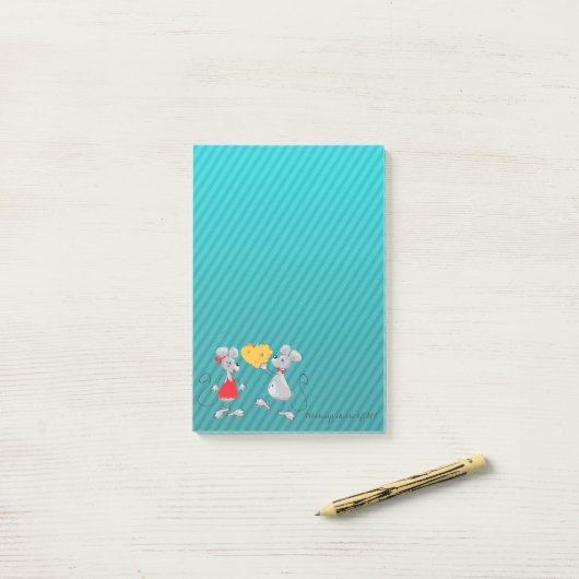 Niedliche Whimsical Mouses - ich wähle Sie immer a Post-it Klebezettel (Auf Schreibtisch)