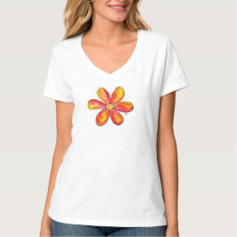 Niedliche Whimsical Orange Blume Doodle T-Shirt