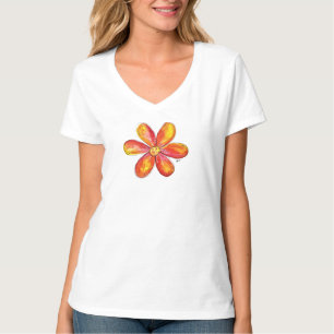 Niedliche Whimsical Orange Blume Doodle T-Shirt