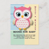Niedliche Whimsical Pink Owl Babydusche Begleitkarte (Vorderseite)