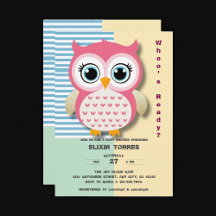 Niedliche Whimsical Pink Owl Babydusche