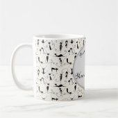 Niedliche Whimsical Playful Slinky Black Cats Kaffeetasse (Links)