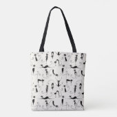Niedliche Whimsical Playful Slinky Black Cats Tasche (Rückseite)
