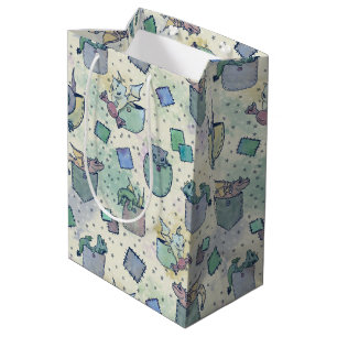 Niedliche Whimsical Pocket Dragons in der Blan-Fle Mittlere Geschenktüte