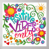 Niedliche Whimsical Positive Vibes nur Inspirivity Poster (Vorne)