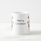 Niedliche Whimsical Raccoon Frohe Weihnachten Kaffeetasse (Mittel)