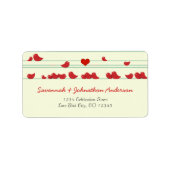 Niedliche Whimsical Red Birds Address Labels Adressaufkleber (Vorne)