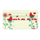 Niedliche Whimsical Red Birds Weihnachtsmarken (Vorne)