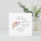 Niedliche Whimsical Redpoll Bird Baby Shower Einla Einladung (Stehend Vorderseite)