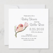 Niedliche Whimsical Redpoll Bird Baby Shower Einla