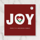 Niedliche Whimsical Santa & Holly Berries Weihnach Geschenkanhänger (Rückseite)