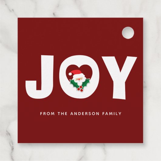 Niedliche Whimsical Santa & Holly Berries Weihnach Geschenkanhänger (Rückseite)