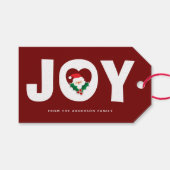 Niedliche Whimsical Santa & Holly Berries Weihnach Geschenkanhänger (Vorderseite (Horizontal))