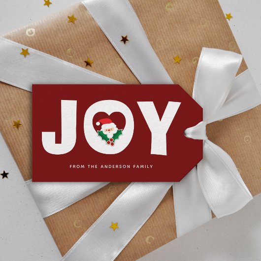 Niedliche Whimsical Santa & Holly Berries Weihnach Geschenkanhänger