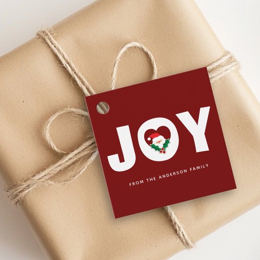 Niedliche Whimsical Santa & Holly Berries Weihnach Geschenkanhänger