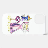 Niedliche Whimsical Sneaky Cat mit Birdhouse Case-Mate iPhone Hülle (Rückseite (Horizontal))