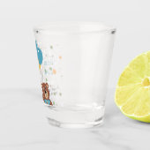 Niedliche Whimsical Teddy Bär Thema Baby Boy Dusch Schnapsglas (Rechts)