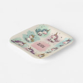 Niedliche Whimsical Unicorn Doodles Pappteller (Gewinkelt)
