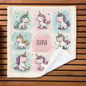 Niedliche Whimsical Unicorn Doodles Waschlappen