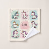 Niedliche Whimsical Unicorn Doodles Waschlappen (Waschlappen)