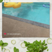 Niedliche Whimsical Unicorn Duck in Schwimmbad Küc Geschirrtuch (Gefaltet)