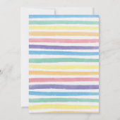 Niedliche Whimsical Unicorn Rainbow Girl Babydusch Einladung (Rückseite)