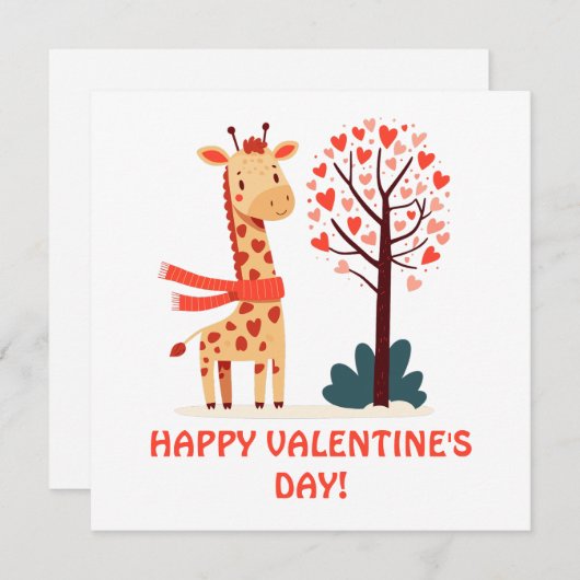 Niedliche Whimsical Valentines Giraffe mit Herzbau (Vorne/Hinten)