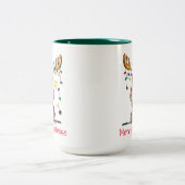 Niedliche Whimsical Weihnachten Elche Zwei-Tone-Ka Zweifarbige Tasse (Mittel)