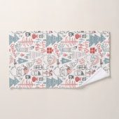 Niedliche Whimsical Weihnachtsbaummuster Rosa Badhandtuch Set (Handtuch)