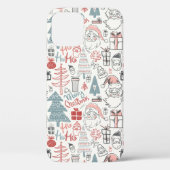 Niedliche Whimsical Weihnachtsbaummuster Rosa Case-Mate iPhone Hülle (Rückseite)