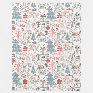 Niedliche Whimsical Weihnachtsbaummuster Rosa Fleecedecke