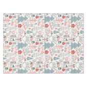 Niedliche Whimsical Weihnachtsbaummuster Rosa Tischdecke (Vorderseite (Horizontal))