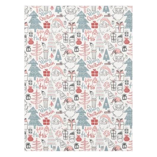 Niedliche Whimsical Weihnachtsbaummuster Rosa Tischdecke (Vorderseite)