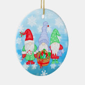 Niedliche whimsical Weihnachtsgnomen Keramik Ornament (Rechts)