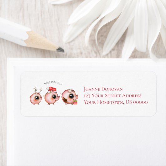 Niedliche Whimsical Weihnachtsschweine Big Eyes (Insitu)