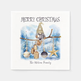 Niedliche Whimsical Winter Lady Gnome Frohe Weihna Serviette