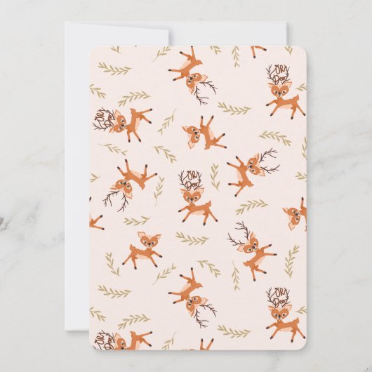 Niedliche whimsical wood leaf oh ire baby dusche einladung (Rückseite)