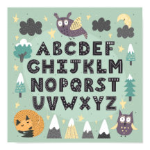 Niedliche Whimsical Woodland Animes ABC Alphabet