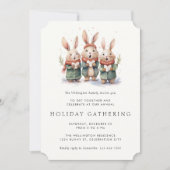 Niedliche Whimsical Woodland Carolers Holiday Part Einladung (Vorderseite)