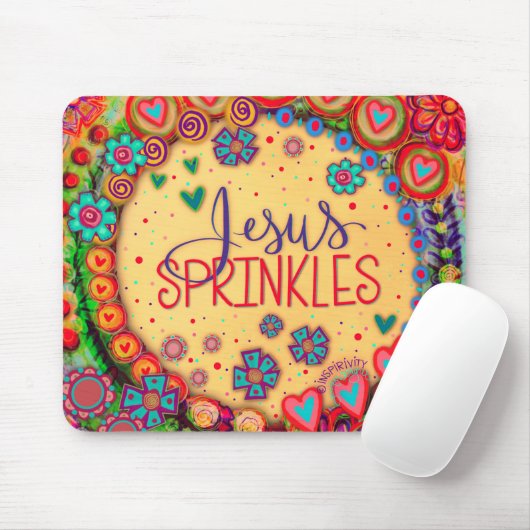 Niedliche WhimsicalJesus sprinklt Inspirivity Mousepad (Mit Mouse)